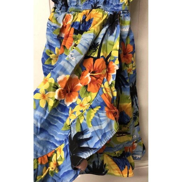 Hawaiian Station Girls Authentic Hawaiian Dress Size 7-8 EUC Aloha Ruffle - Picture 3 of 6